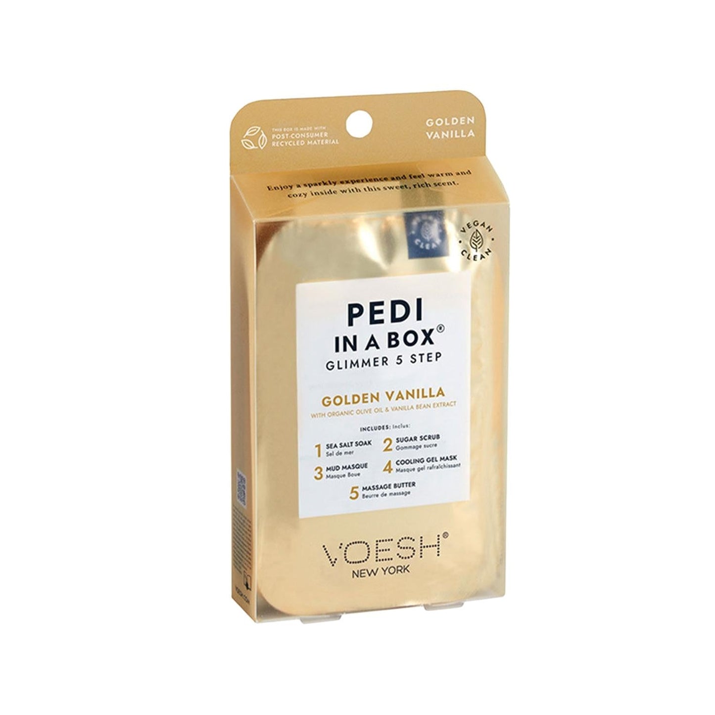 Voesh New York Glimmer PedikŸr 5 Adõmlõ Set Altõn - Professional At-Home Pedicure Experience