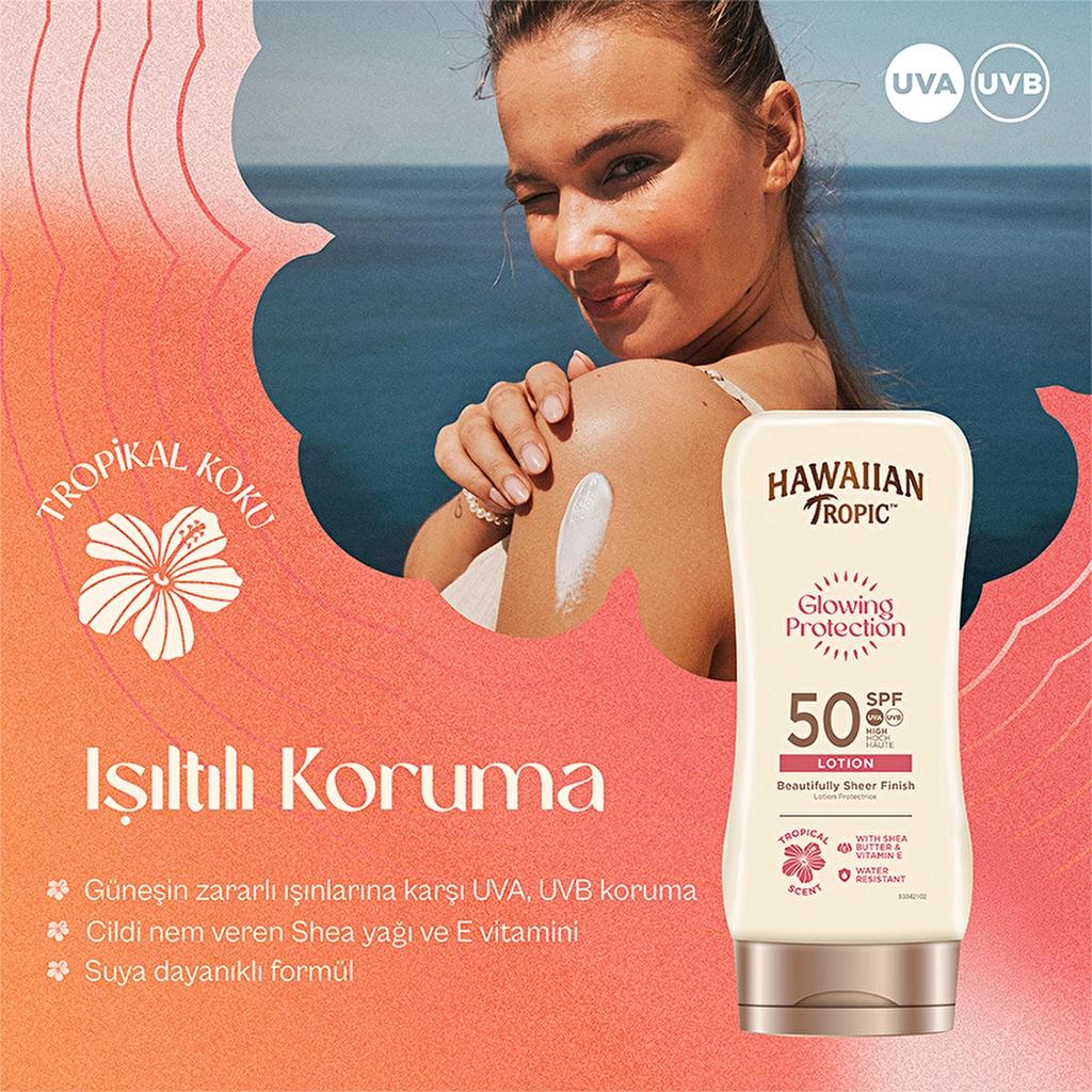 Hawaiian Tropic Glowing Protection SPF 50 Body Lotion 180ml