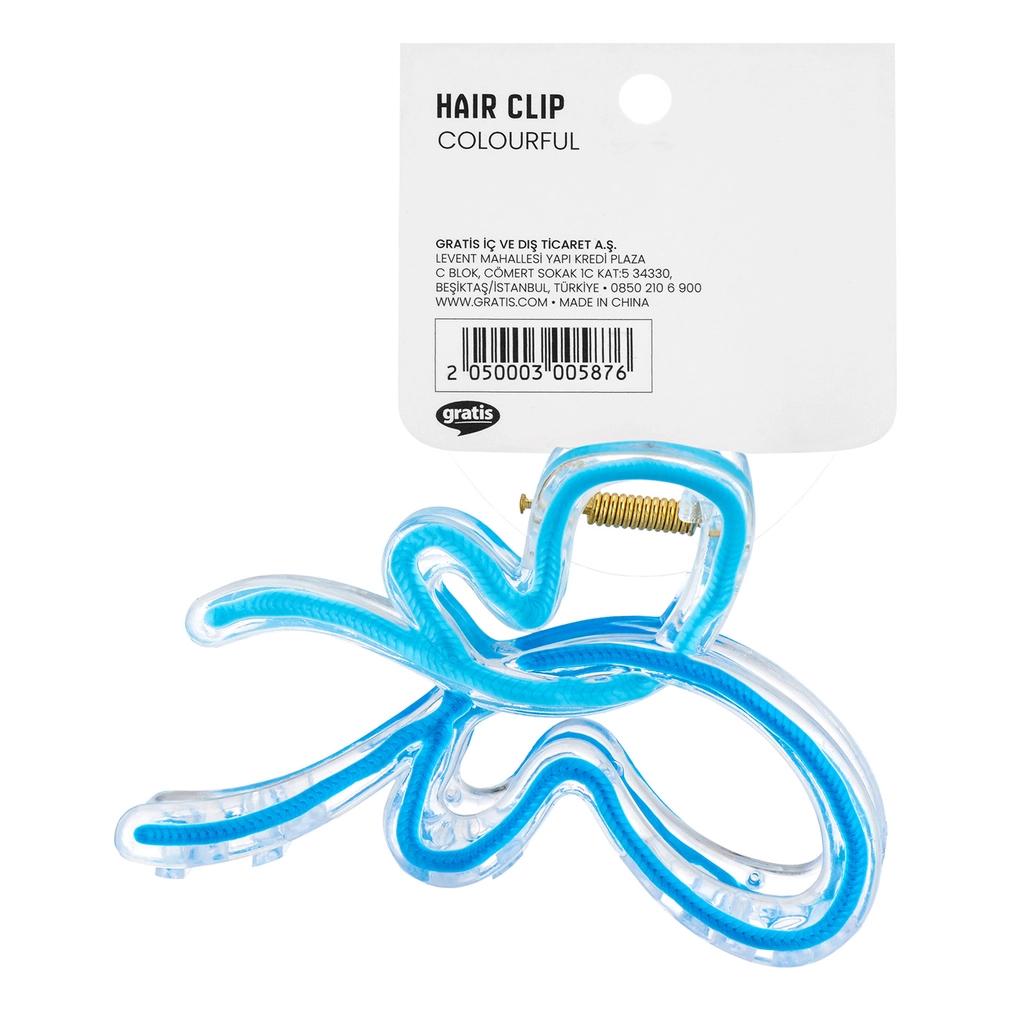 Eklips Blue Ribbon Claw Clip for Elegant Hair Styling