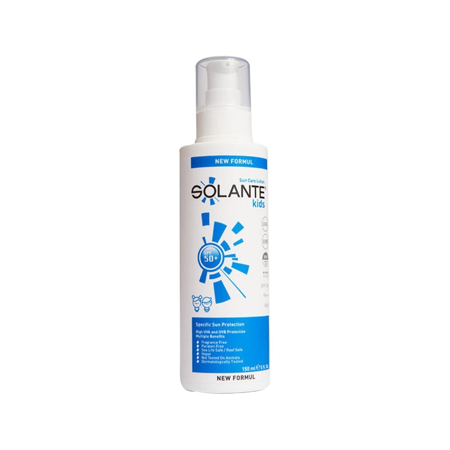 Solante Kids SPF50+ Sunscreen Lotion: Superior Sun Protection for Sensitive Skin - Gentle Formula, High SPF, 150ml/5.07 fl oz