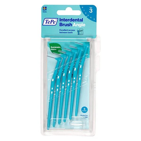Tepe Interdental Brush Angle Handle 0.6 mm - Effective Oral Hygiene Tool for Tight Teeth Spacing