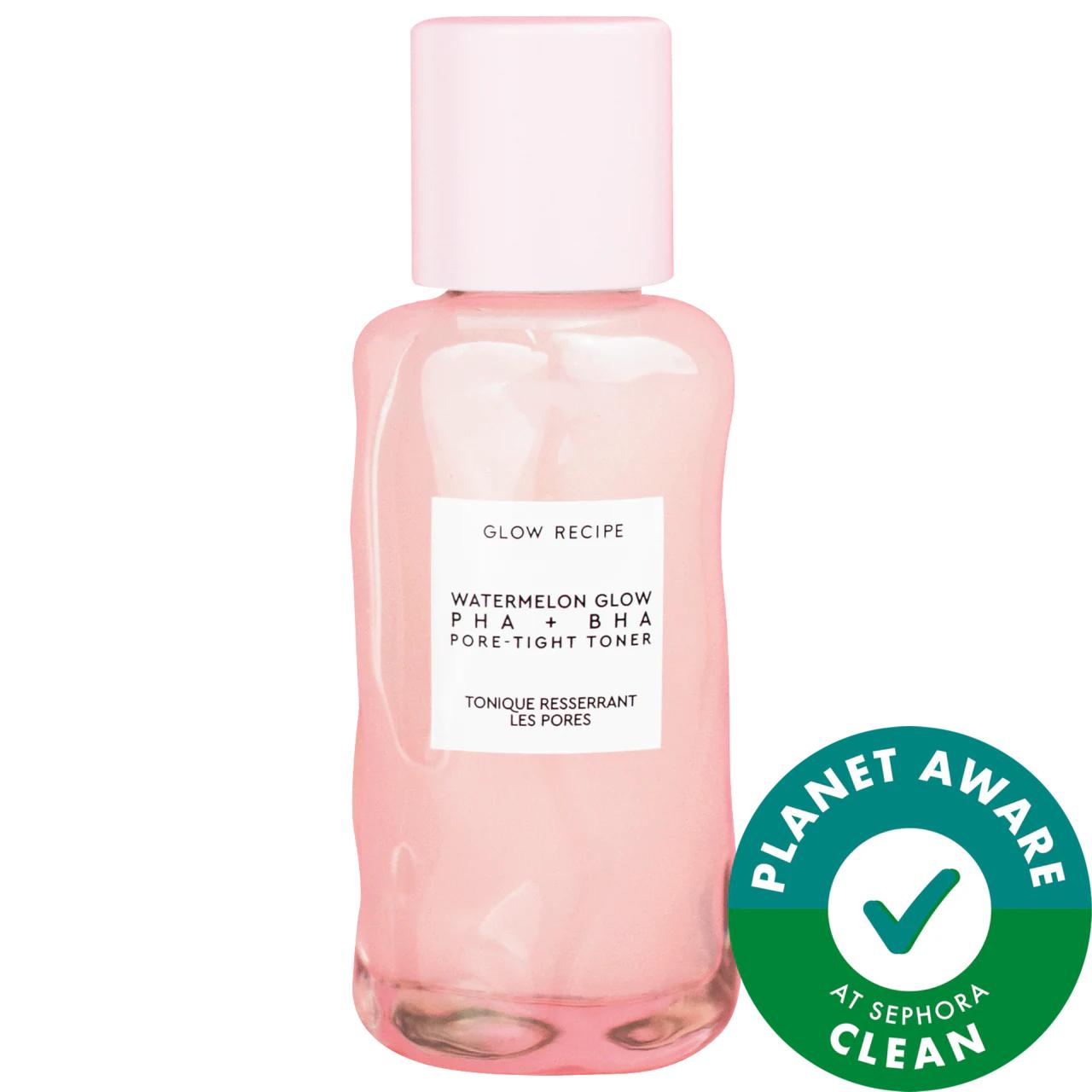 Watermelon Glow: PHA + BHA Pore-Tight Toner - Gentle Exfoliating, Hydrating Facial Toner for Pores, Vegan, Cruelty-Free