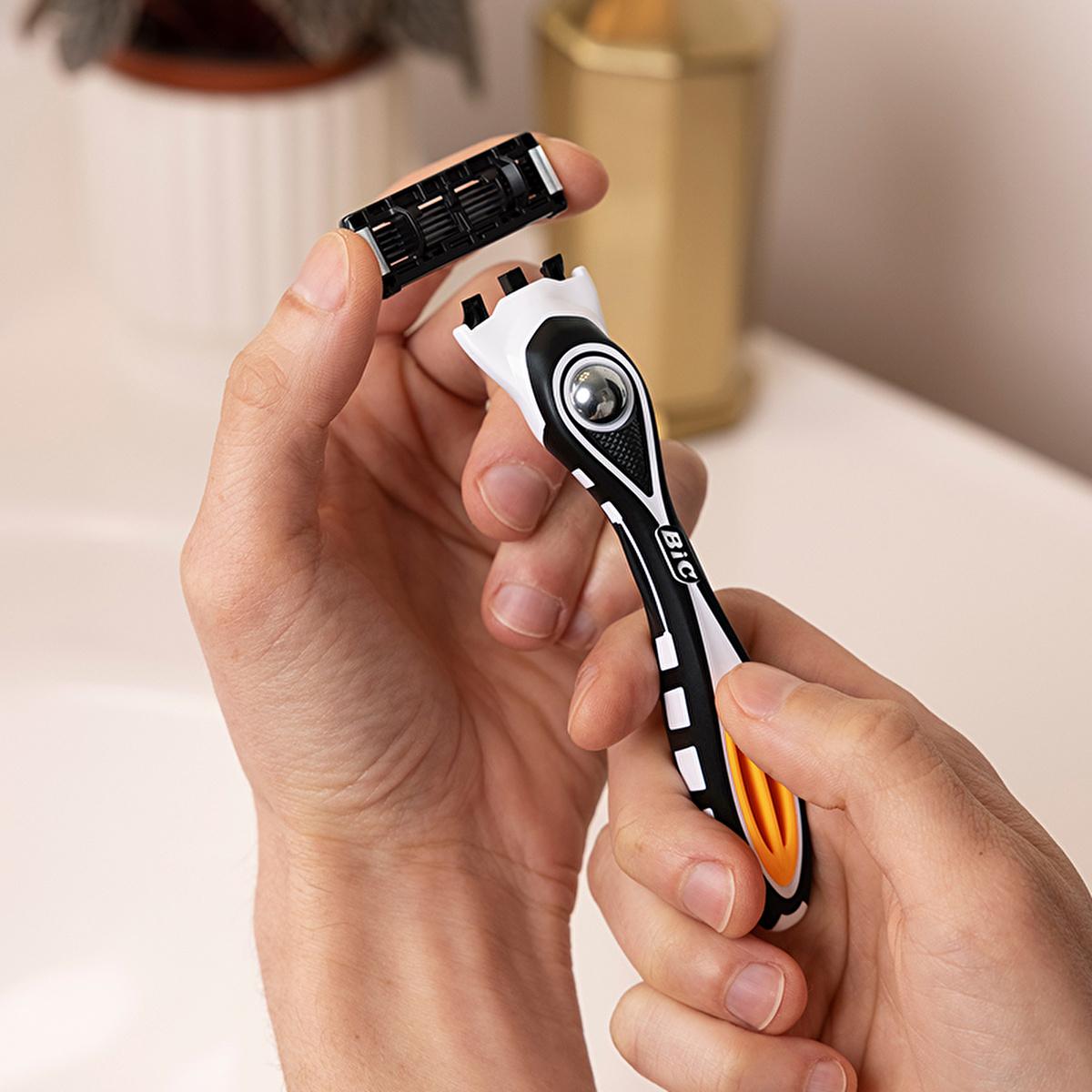BIC Men's Razors - BIC Flex5 Hybrid 5-Blade Razor with Nano-Technological Blades for Ultra Close Shave