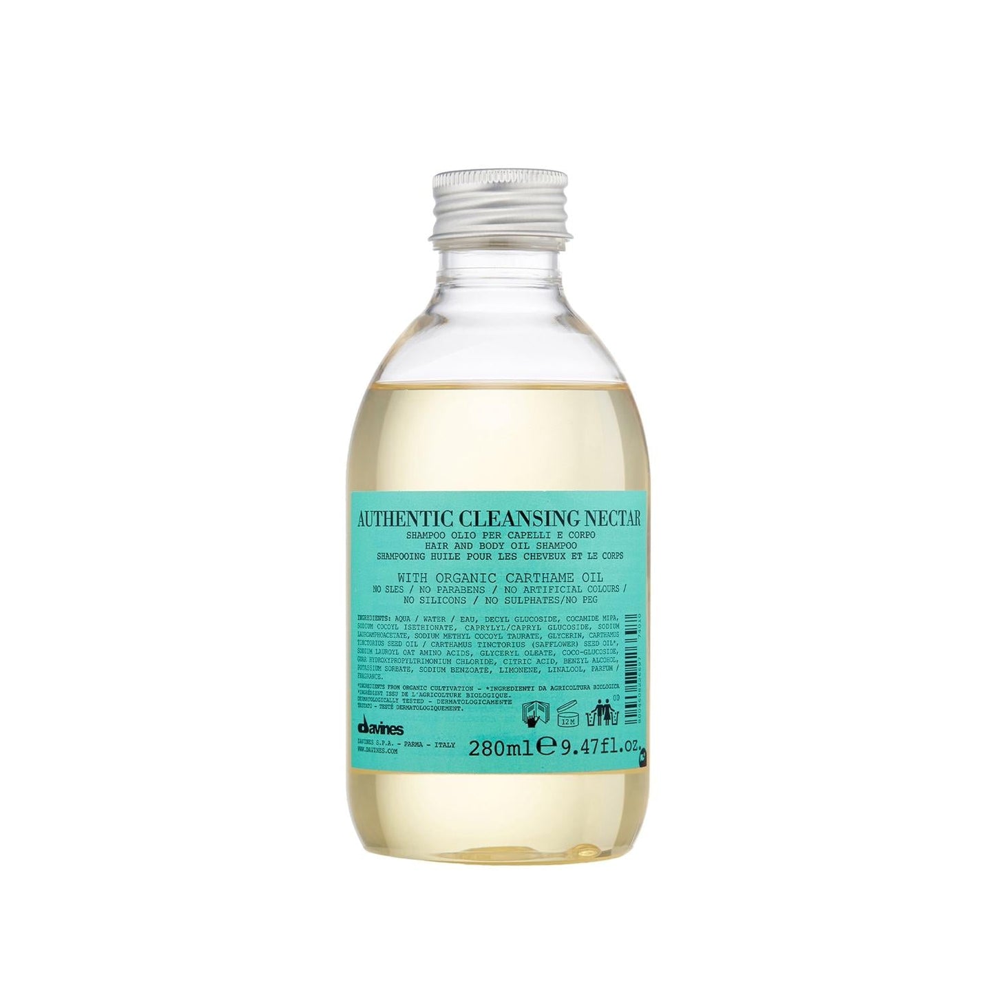 Davines Authentic Cleansing Nectar Shampoo 280 ml - Nourishing Cleansing Shampoo for Dry or Damaged Hair
