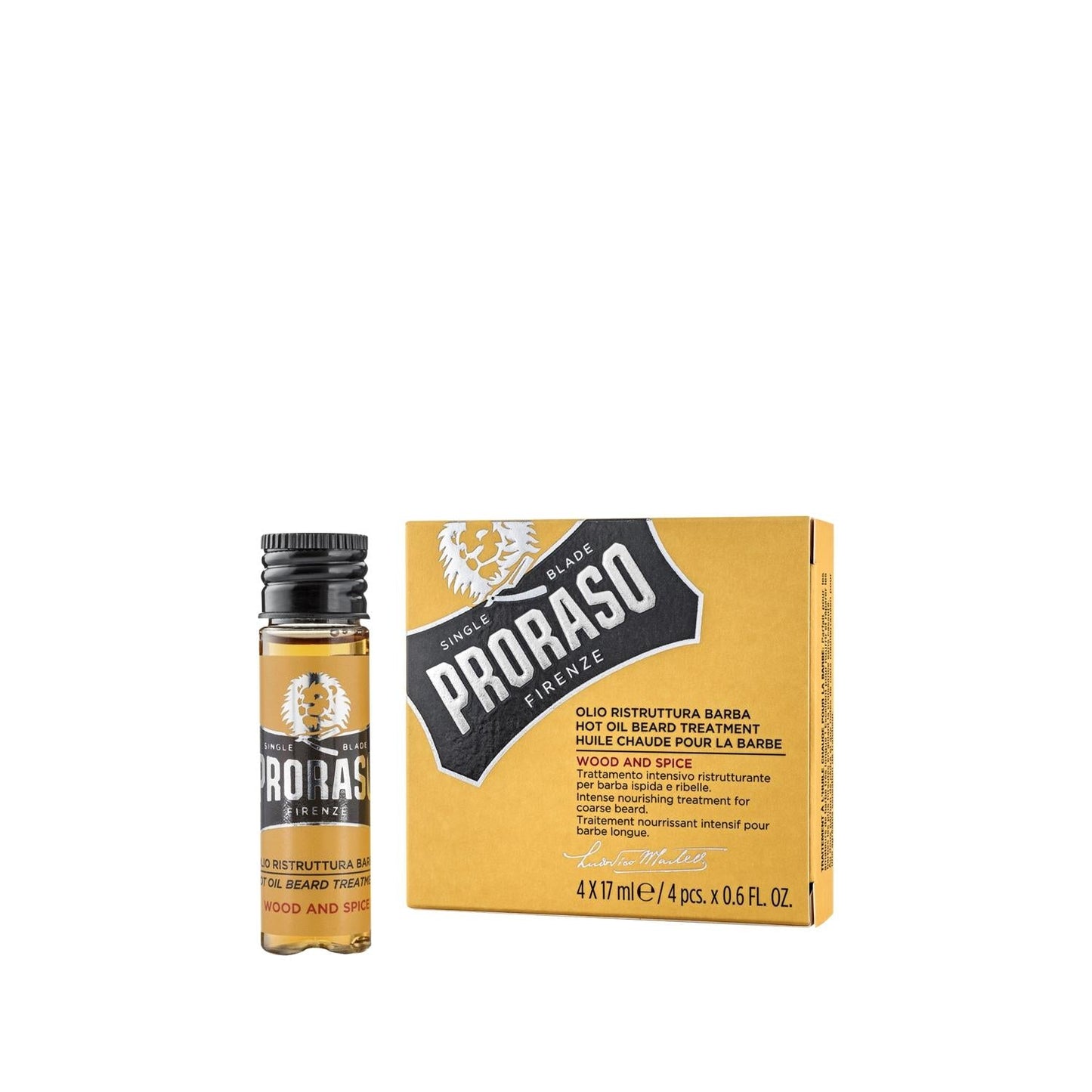 Proraso Beard Care Oil Warm Application 4x17ml - Nourishing & Conditioning Men's Grooming Product
