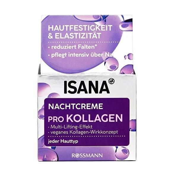 Isana Prokolajen Night Cream - Anti-Aging Skincare for Women, Vegan & Dermatologically Tested, 1.69 fl oz