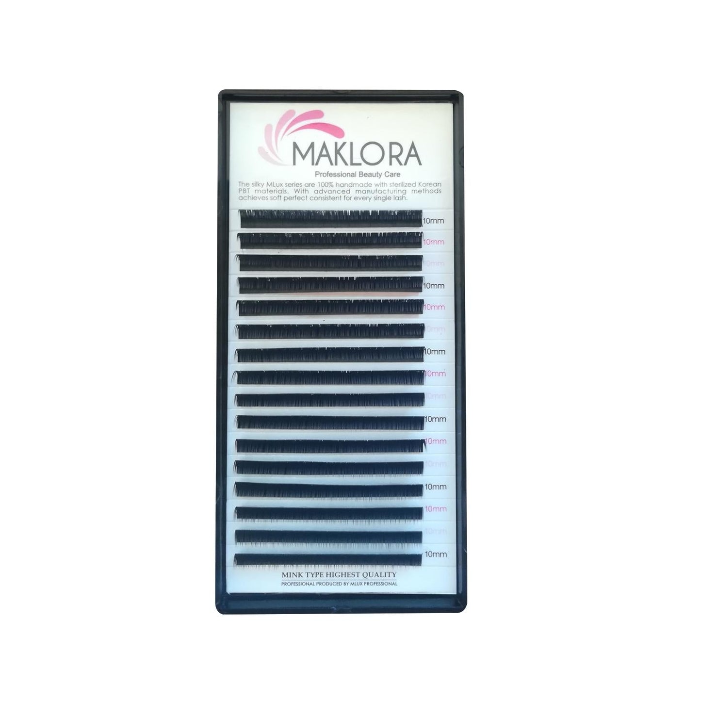 Maklora Silk False Eyelashes C Curl Shape 0.10 Thickness 10mm Length - Luxurious Eyelash Enhancement for Beauty Enthusiasts