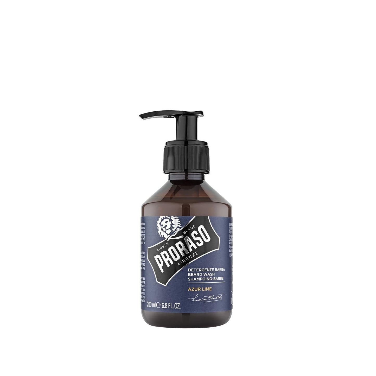 Proraso Beard Shampoo - Azure Lime Scent, 200ml for Men with Beards