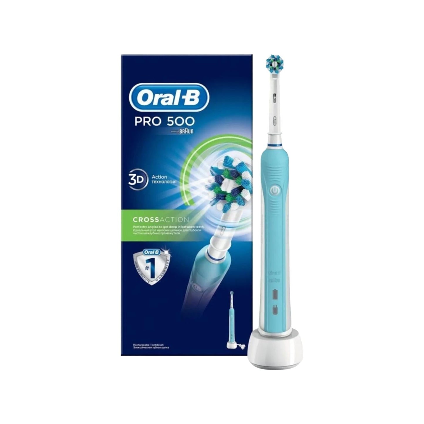 Oral-B Pro 500 Rechargeable Toothbrush Cross Action Blue