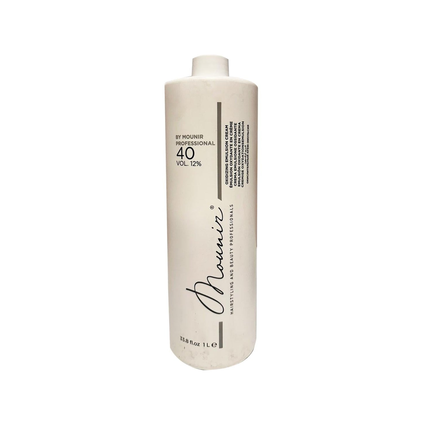 Mounir 40 Volume 12% Oxidizing Cream Hair Color Developer 1000ml - Professional Hair Bleach & Coloring