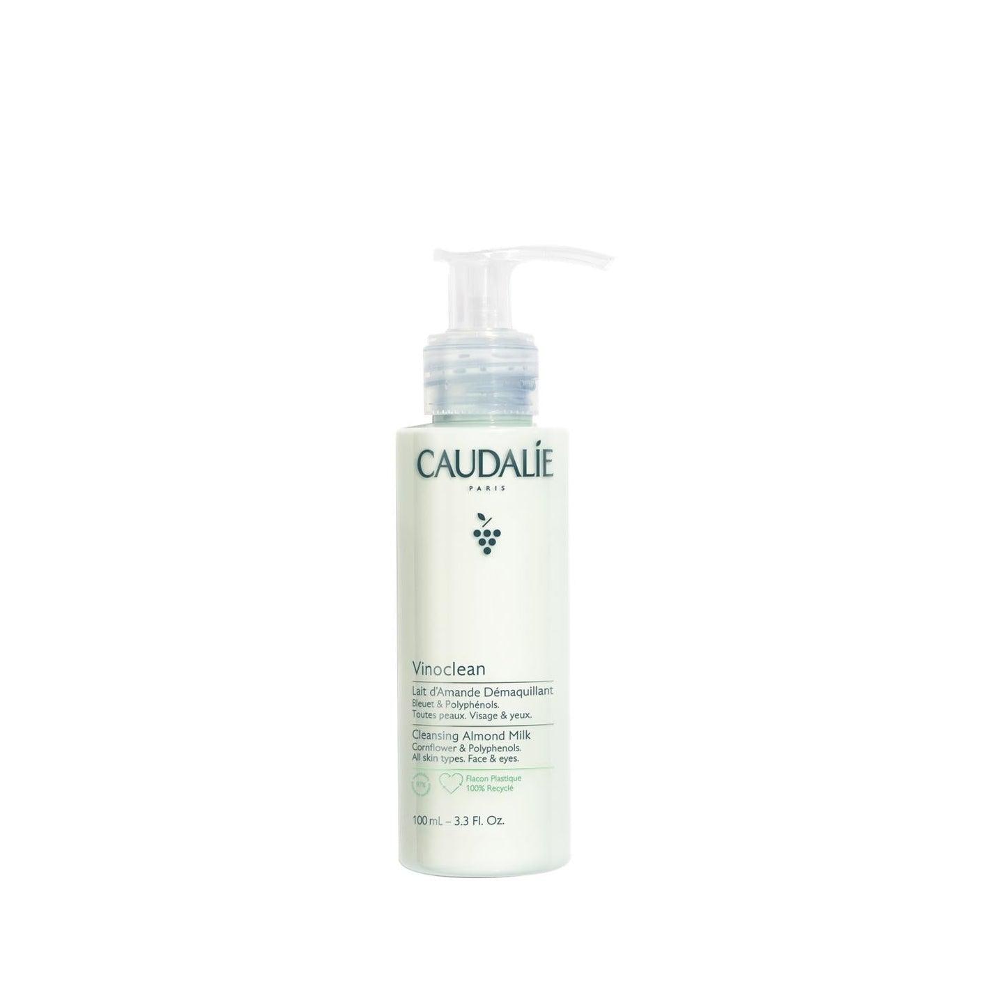 Caudalie Vinoclean: Gentle Almond Oil Cleansing Milk - Makeup Remover, Vegan, Soothes Dry or Sensitive Skin, Natural Skincare, 100ml