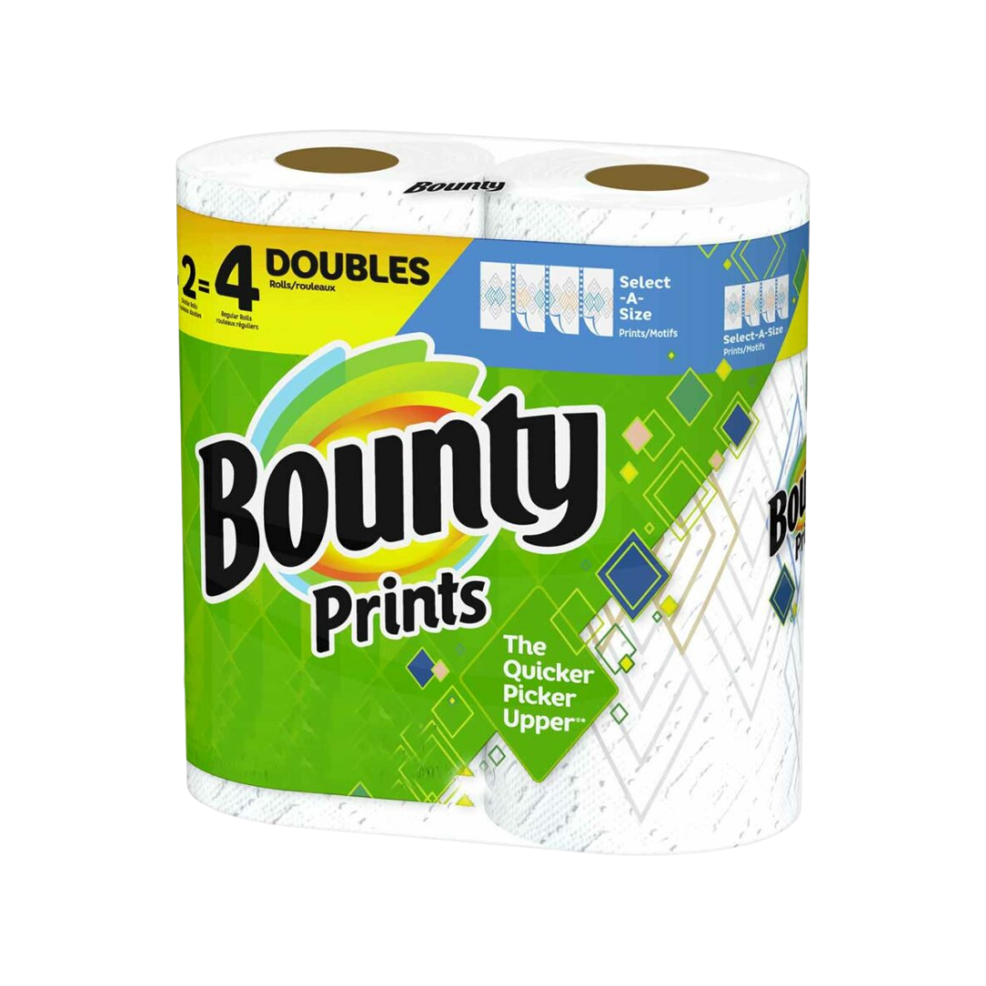Bounty Select-A-Size Prints Paper Towels 6 Double Rolls (90 Sheets per Roll)