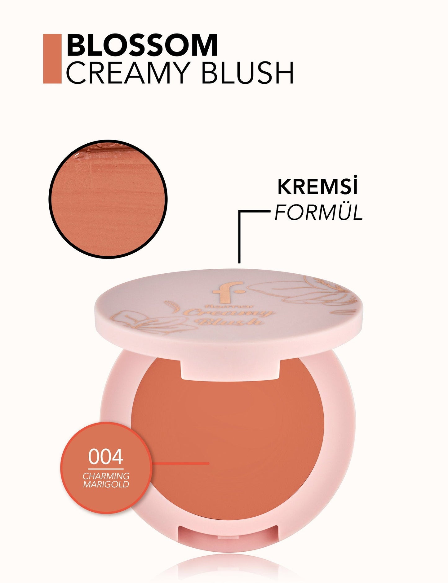 Flormar Blossom Long-Wear Cream Blush with Natural Finish