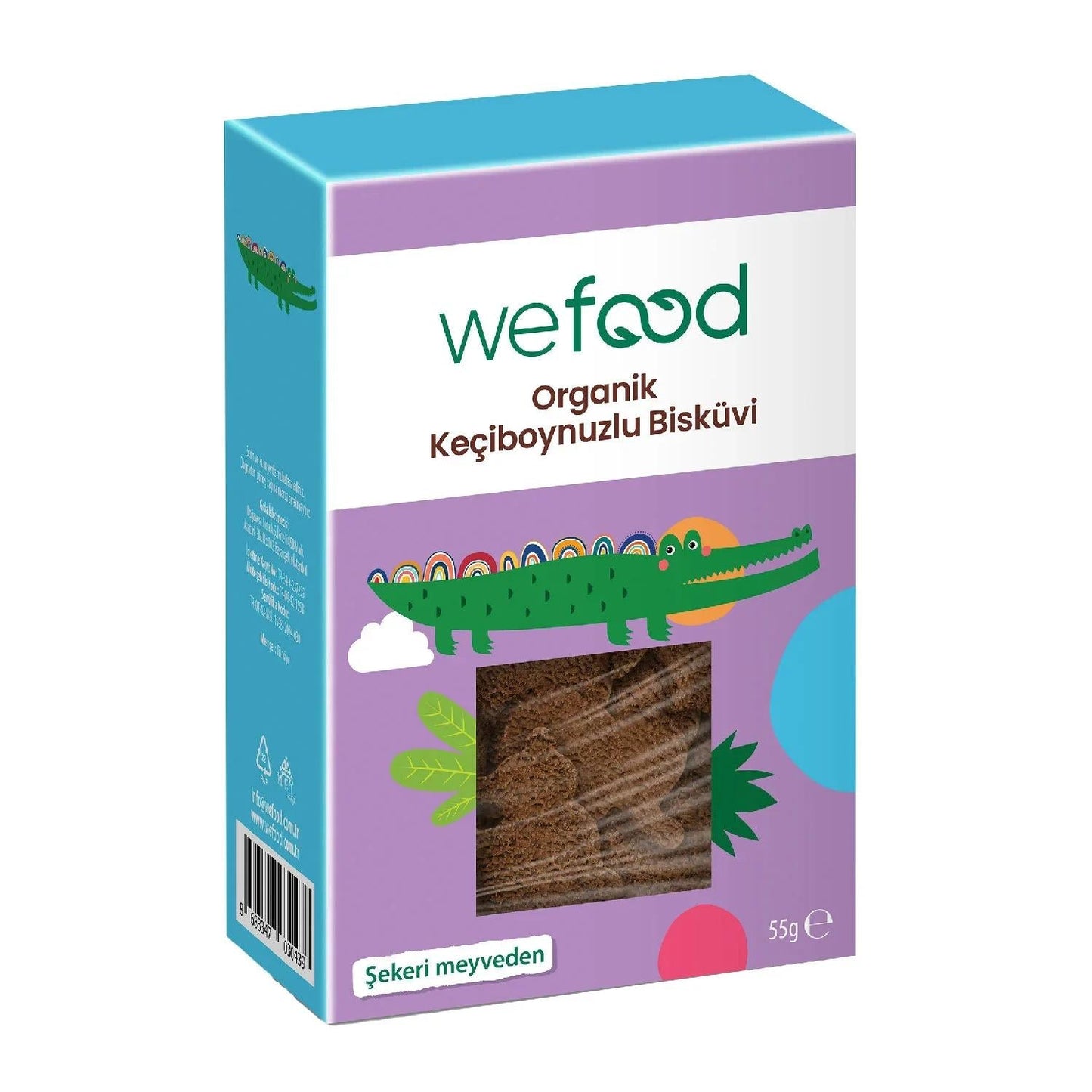 Wefood Organic Carob Biscuits Wholesome Sweet Snack 55g