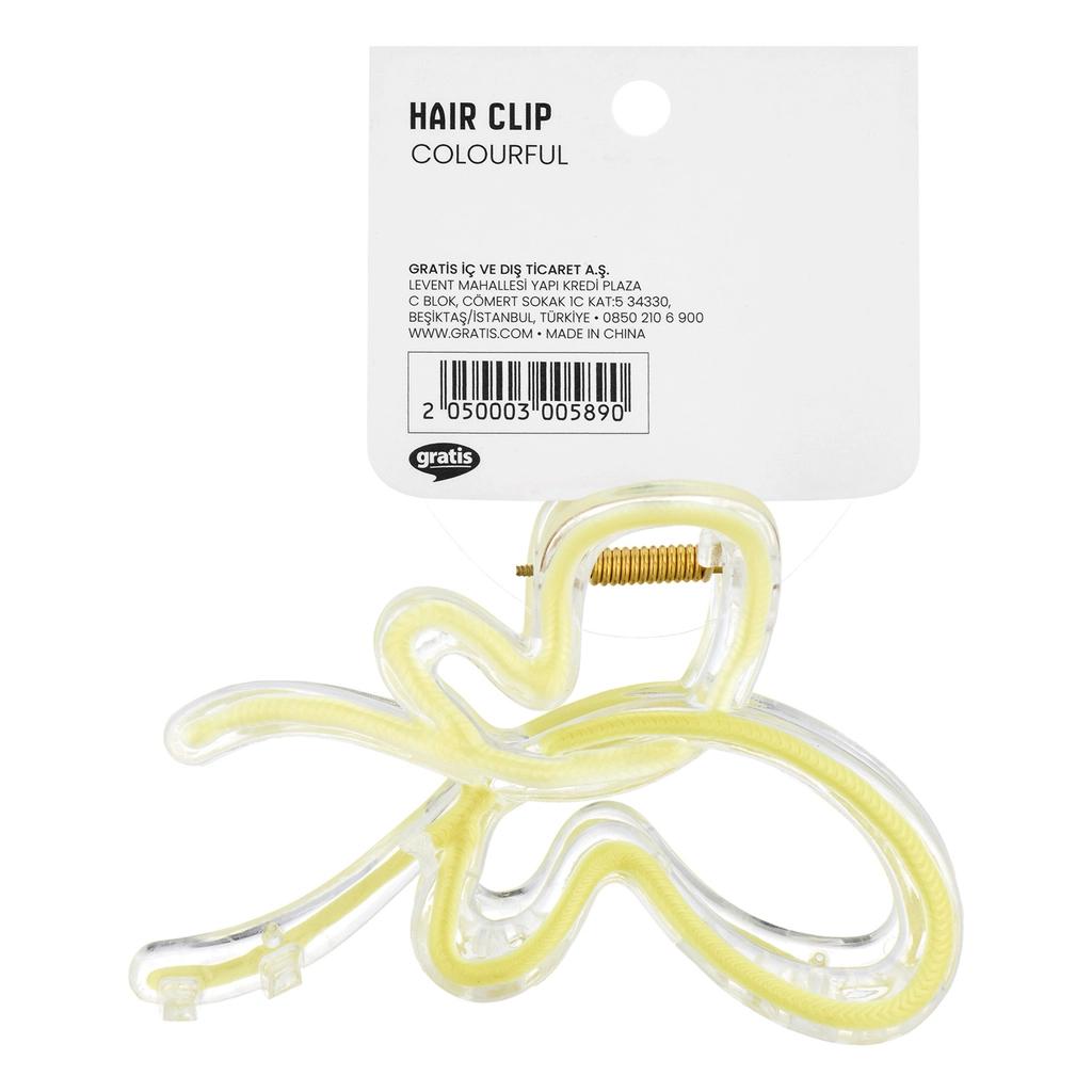 Eklips Yellow Ribbon Hair Claw Clip for Secure Styling
