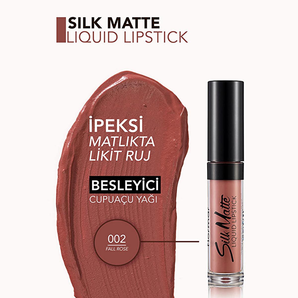 Flormar Silk Matte Liquid Lipstick - Long-Lasting Matte Finish, Nourishing Formula