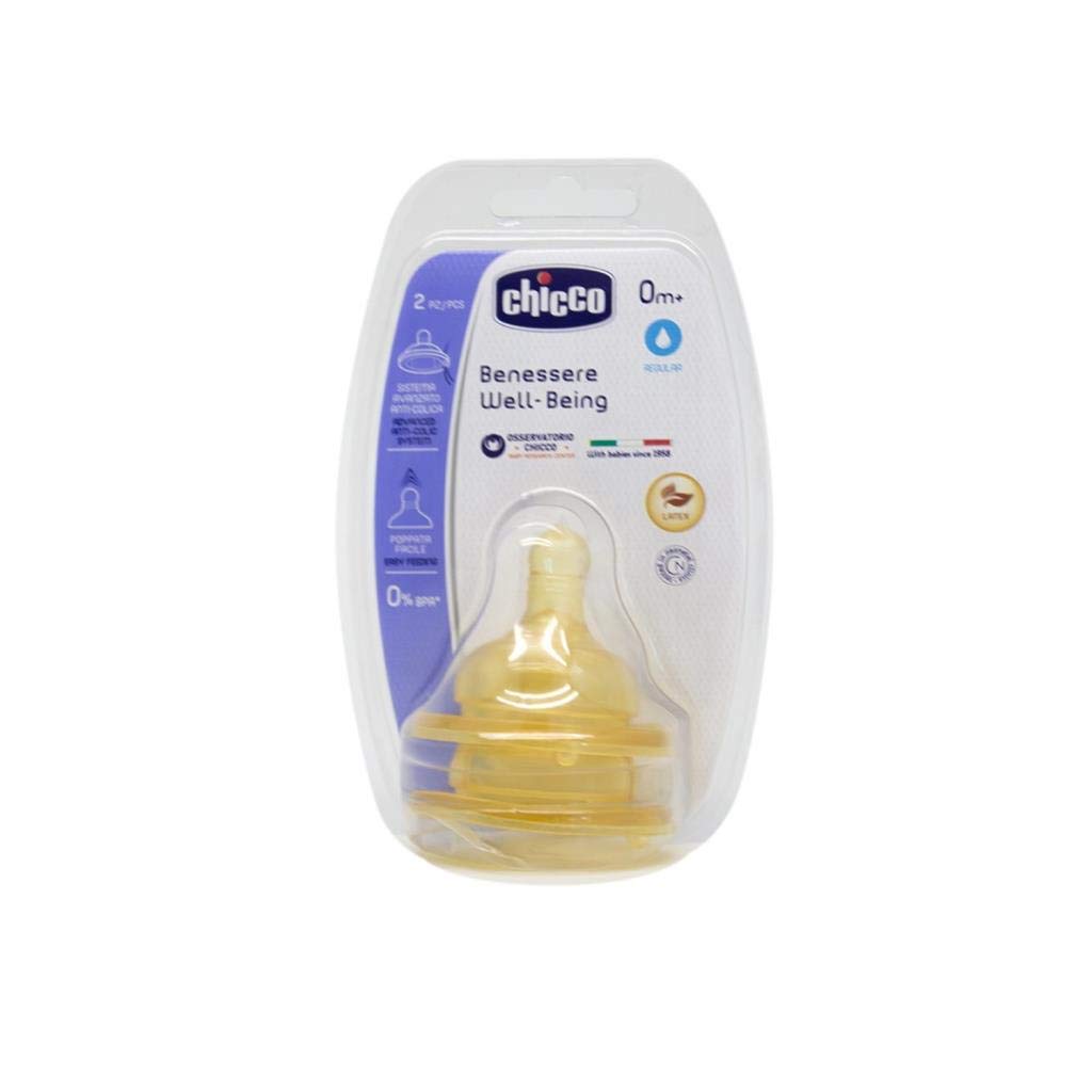 Chicco Baby Bottle Nipple, Anti-Colic, Natural Rubber, 0 Months+