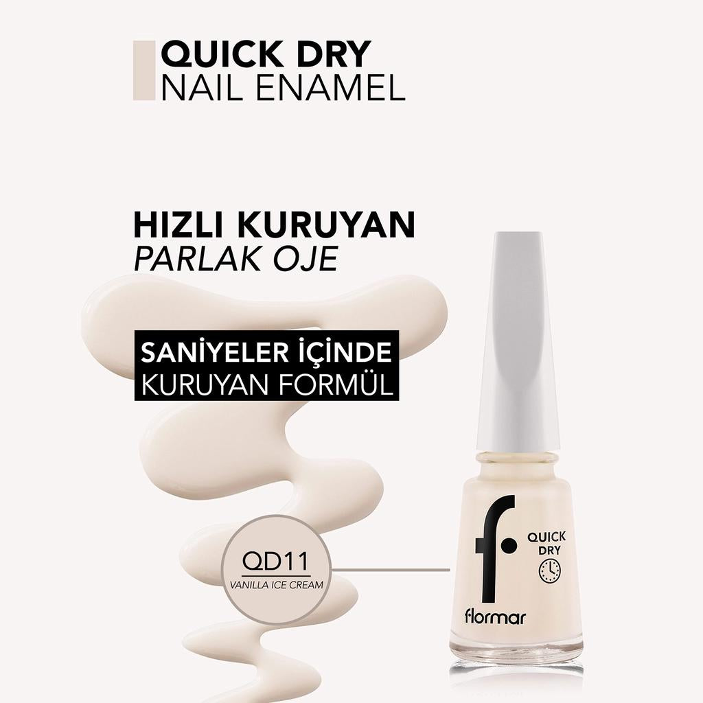 Flormar Quick Dry Nail Polish in 011 Vanilla Ice Cream 11ml