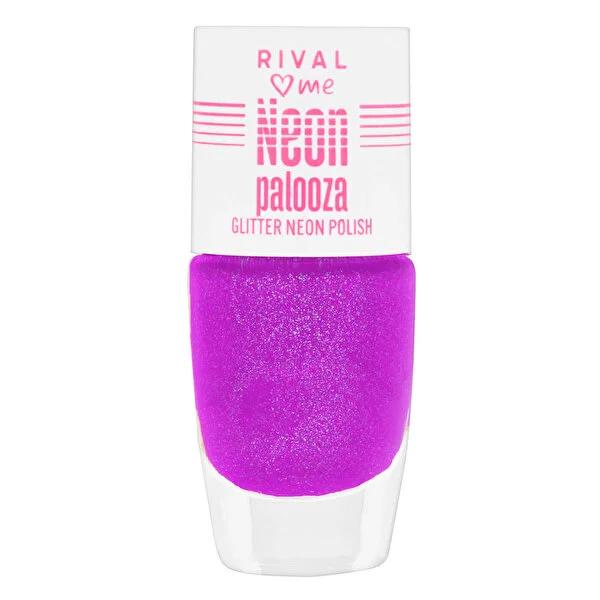 Rival Loves Me Neon Palooza Nail Polish Glitter Neon No.03 8 ml Glitter Nail Polish - Vibrant Neon Nail Color for Bold Nail Art