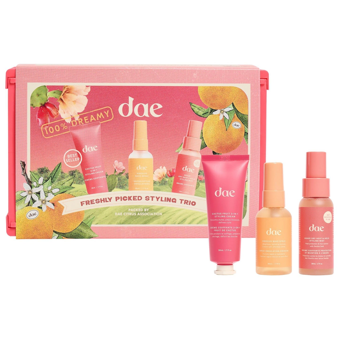 Freshly Picked: Vegan Hair Styling Trio - Heat Protection, Curl Enhance & Frizz Control - Natural Desert Botanical Hair Care