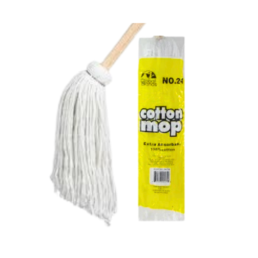 Global Brands Heavy Duty No. 24 Cotton Mop with Wooden Handle (1 unit)