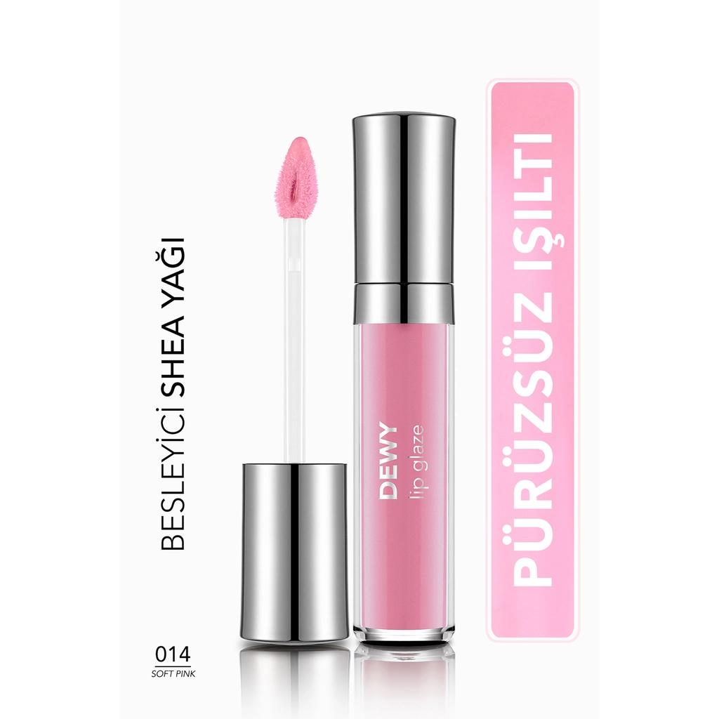 Flormar Dewy Lip Glaze High-Shine Lip Gloss 014 Soft Pink