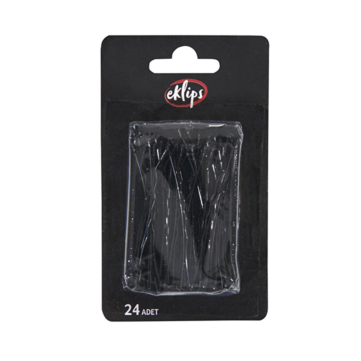 Eklips Black Hair Bobby Pins 24-Pack - Simple Hair Accessories for Secure Styling