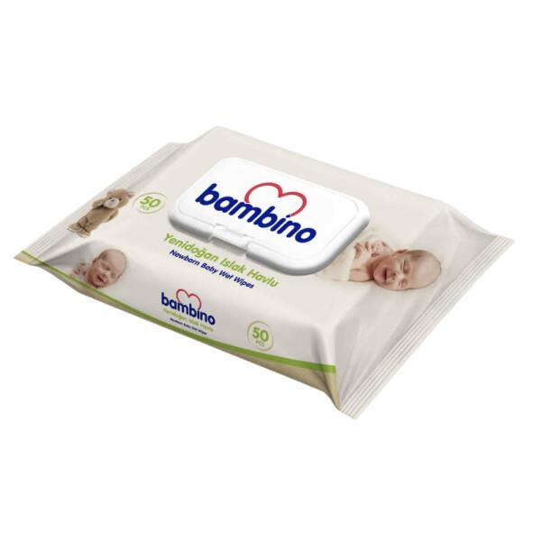 Bambino Newborn Baby Wipes - Gentle Cleaning for Sensitive Skin, 50 Count
