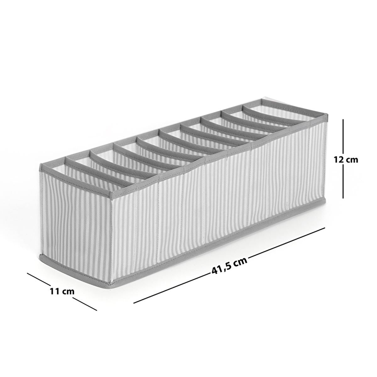Ocean Home Drawer Organizer - 16.34 x 4.33 x 4.72 inches, Stylish Gray Striped Design for Home Organization