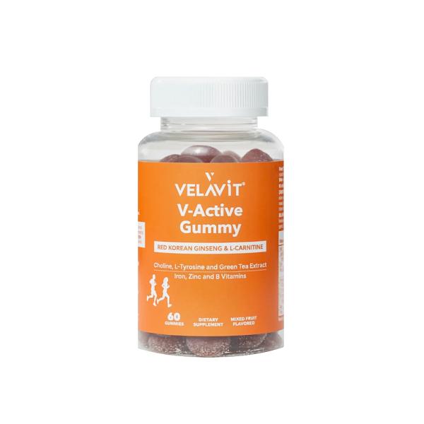 Velavit V-Active Gummy with L-Carnitine & B Vitamins 60 Count
