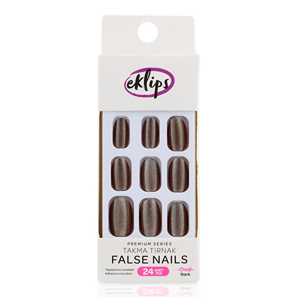 Eklips Glitter Dark Oval Press-On Nails - 24 Count