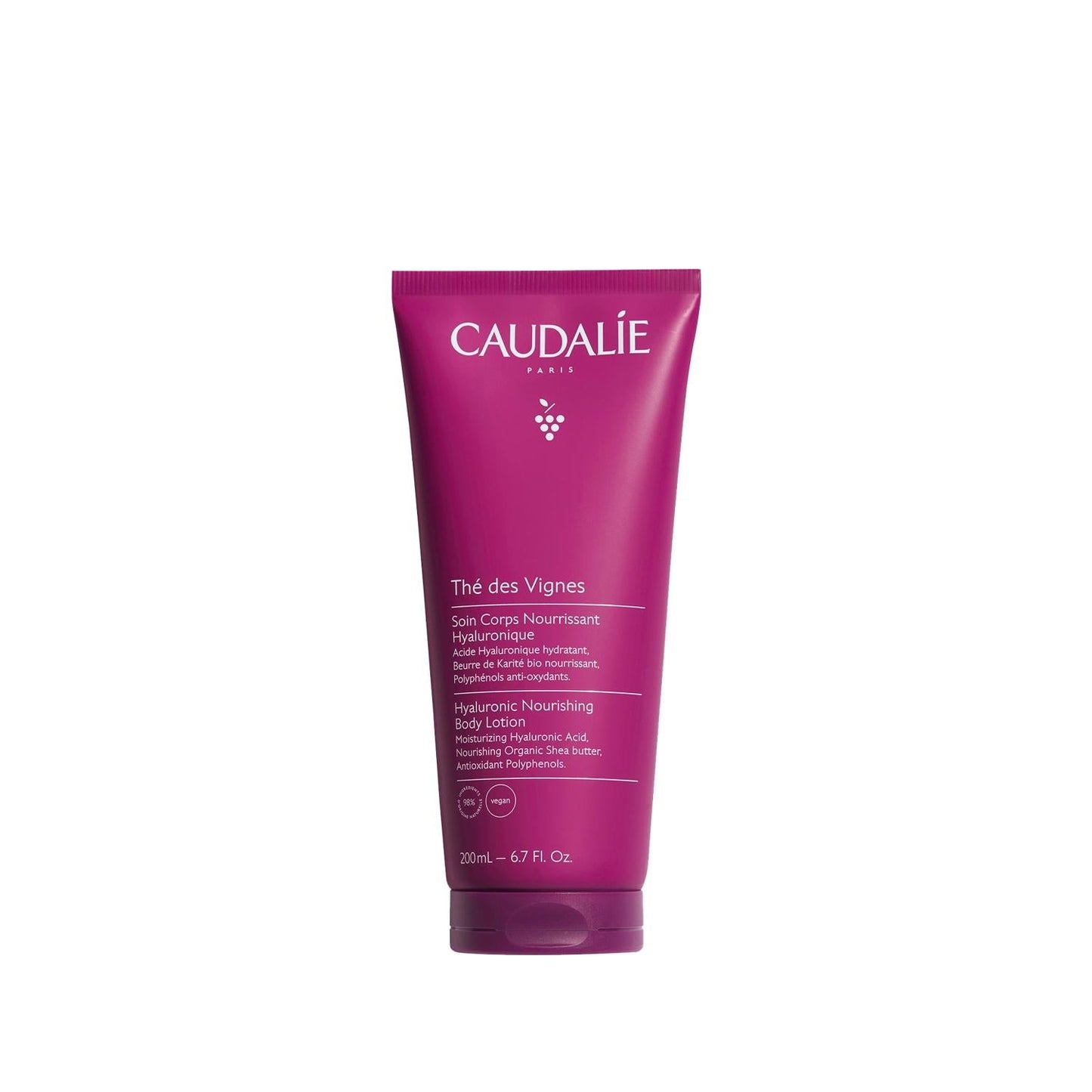 Caudalie The Des Vignes Moisturizing Body Lotion with Hyaluronic Acid - 200ml Hydrating Skincare for Dry Skin
