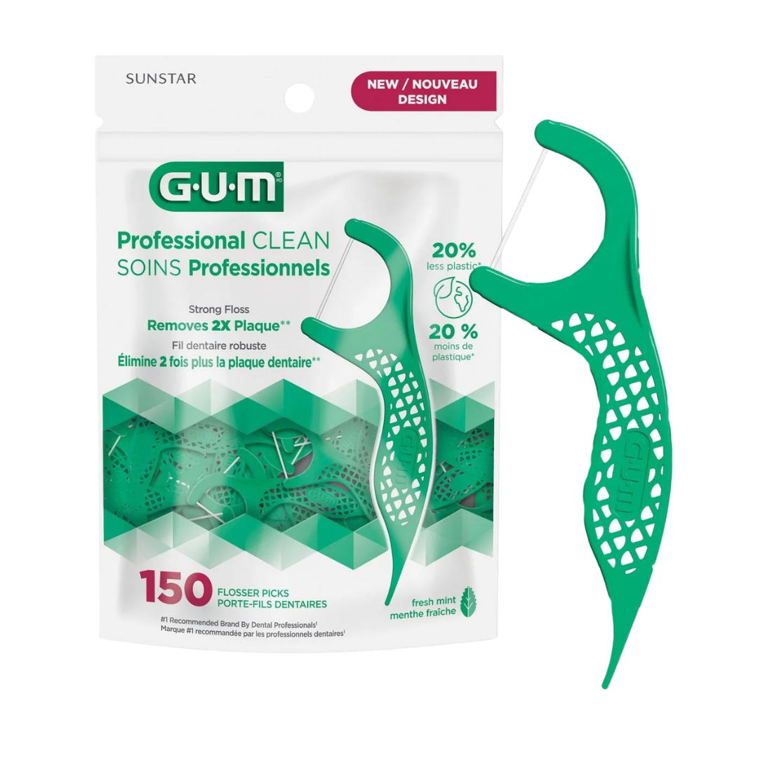 GUM Professional Clean Flosser Picks Fresh Mint (150 Count)