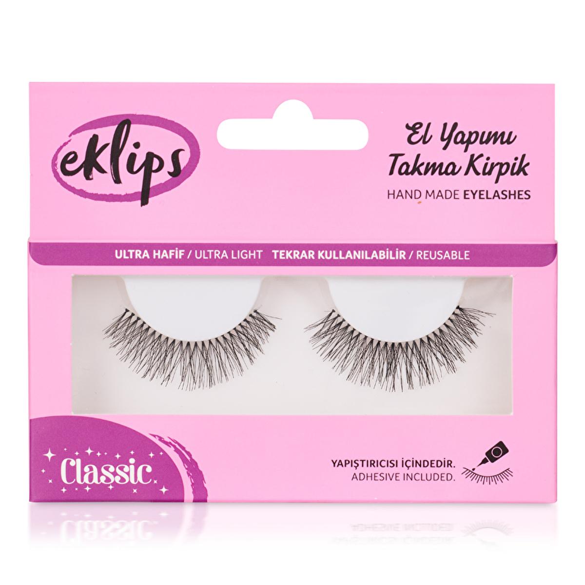 Eklips False Eyelashes Classic - Natural Look, Handmade, Professional Design for All Eye Types