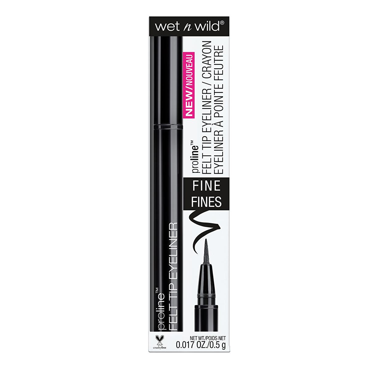 wet n wild ProLine Felt Tip Eyeliner Black - Precise, Long-Lasting Eye Makeup