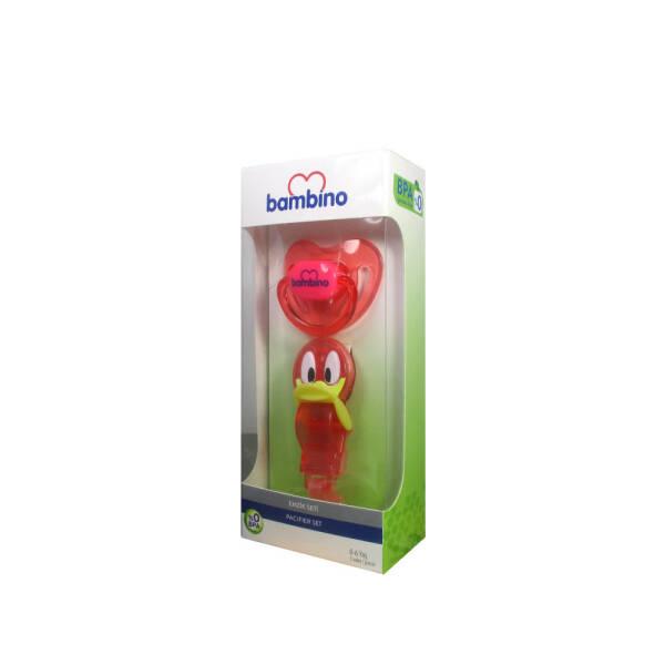 Bambino Baby Pacifier Set for Newborns 0-6 Months - Red, Comforting Soothing Solution