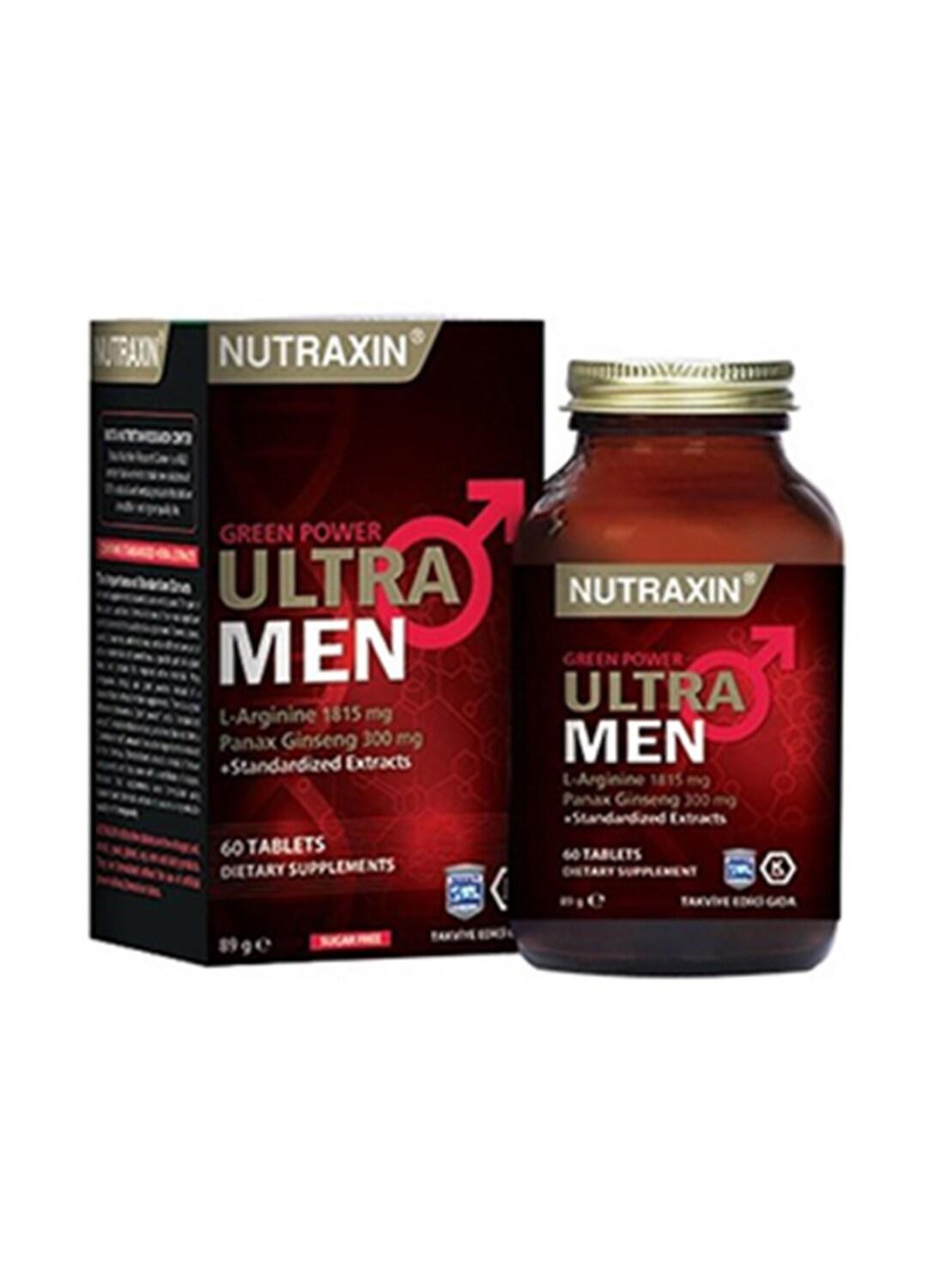Nutraxin Ultra Men Dietary Supplement for Men's Health - 60 Tablets with L-Arginine, Tribulus Terrestris, Ginseng