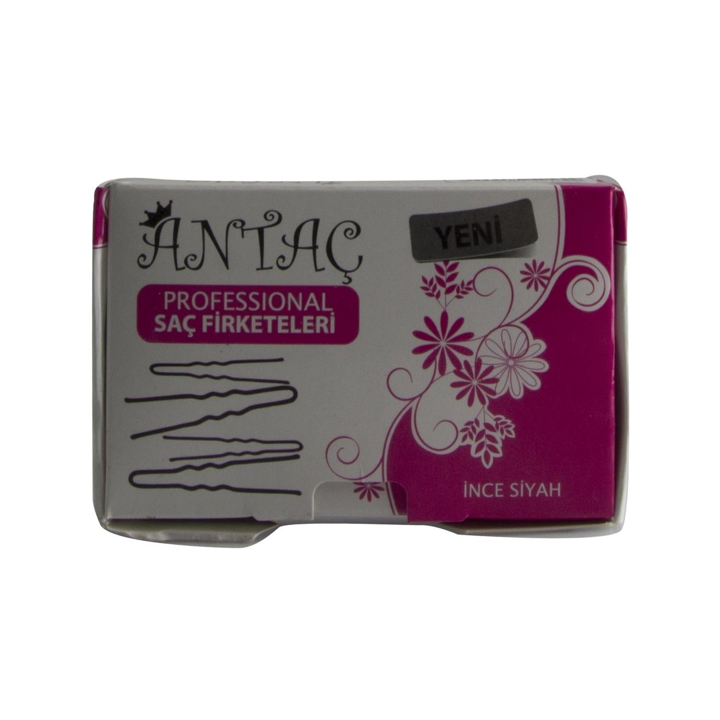 Antaç Black Hair Bobby Pins - Thin, 150 Count, Ball-Tip Ends for Secure Hair Styling - Hair Accessories