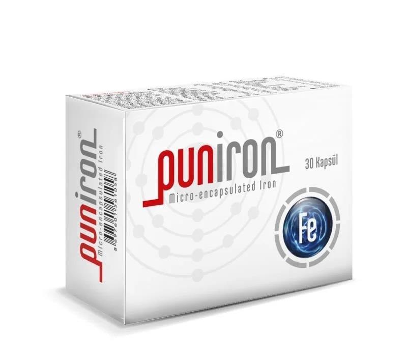 Puniron Dietary Supplement with Iron & Vitamin C 30 Capsules