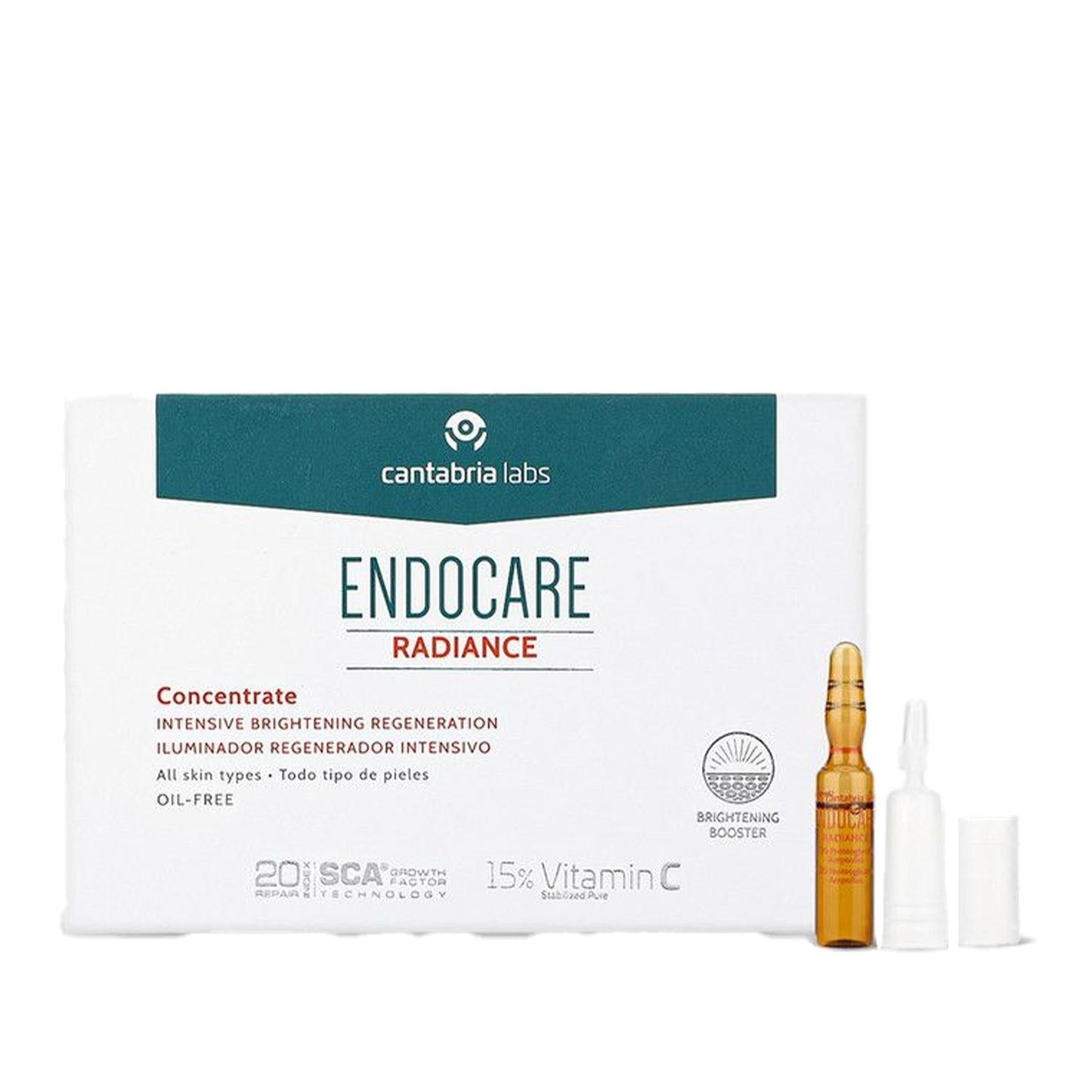Endocare Radiance Concentrate Skin Care Serum - 14x1ml Doses, Brightening & Hydrating, Concentrated Skincare for Glowing Skin