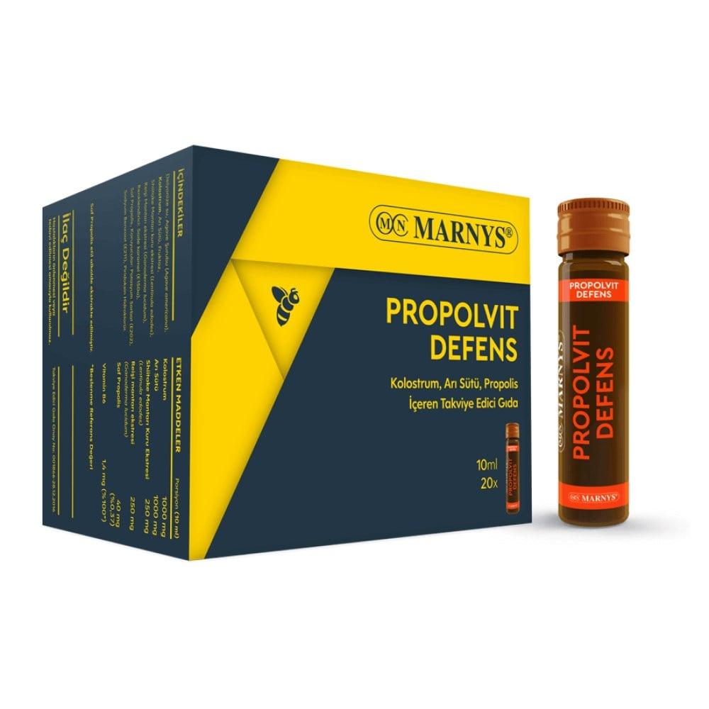 MN MARNYS Propolvit Defens Dietary Supplement - 20 x 10ml Vials, Immune Support with Propolis, Royal Jelly, and Reishi Mushroom