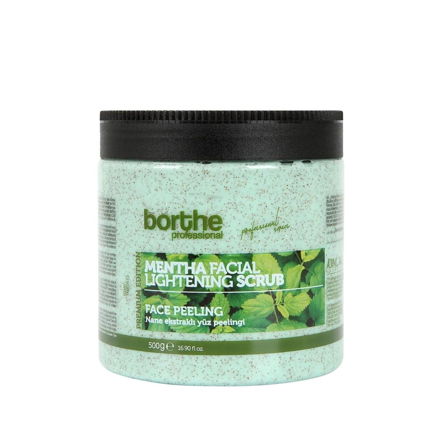 Borthe Mint Face Scrub 500g - Refreshing Exfoliating Cleansing for Smoother Brighter Skin