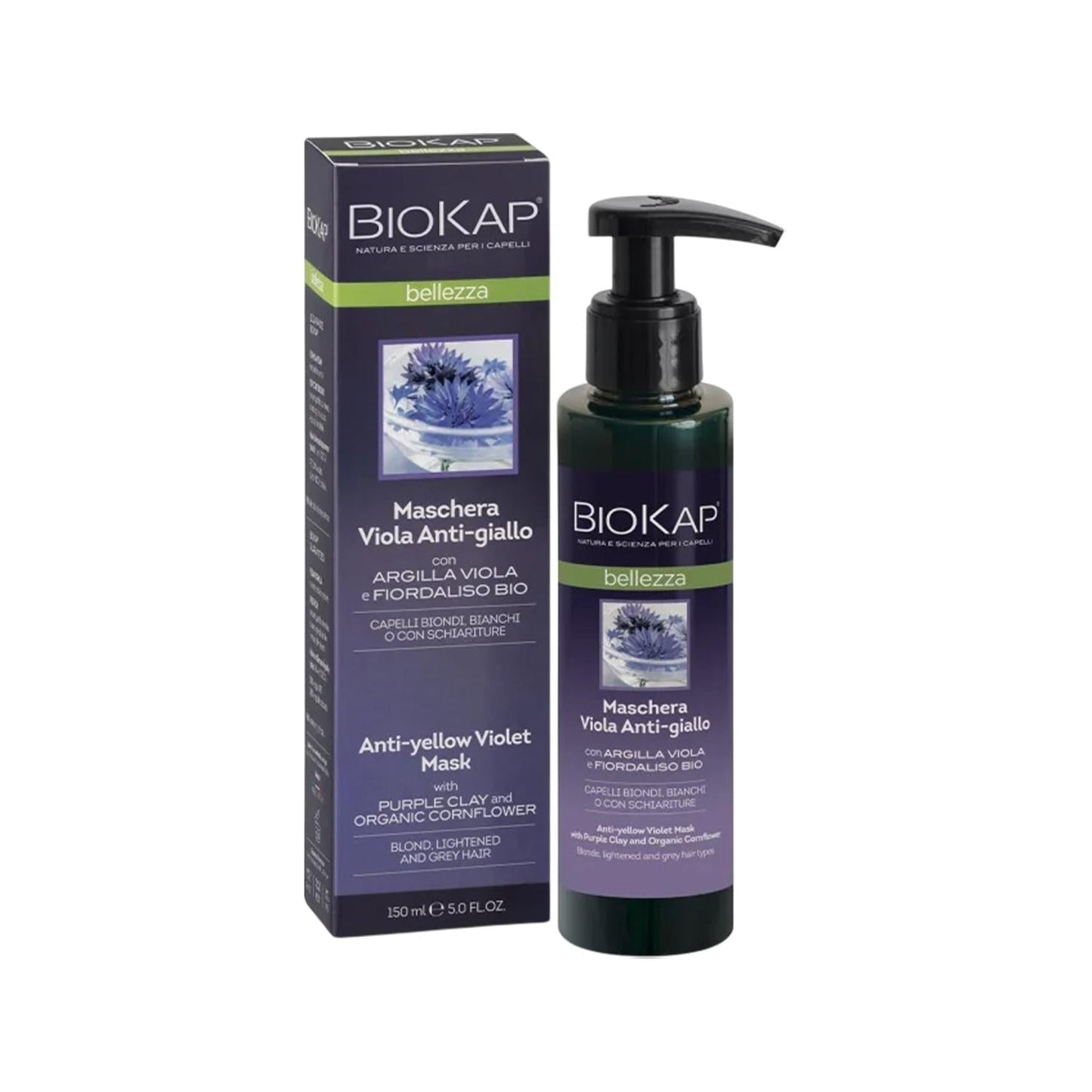Biokap Bellezza Anti-Yellow Purple Mask for Blonde Hair 150 ml