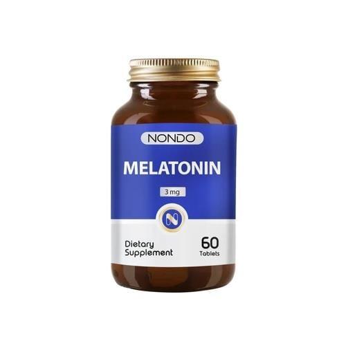 Nondo Melatonin 3mg - 60 Tablets for Natural Sleep Aid & Sleep Cycle Regulation - Fall Asleep Faster & Improve Sleep Quality