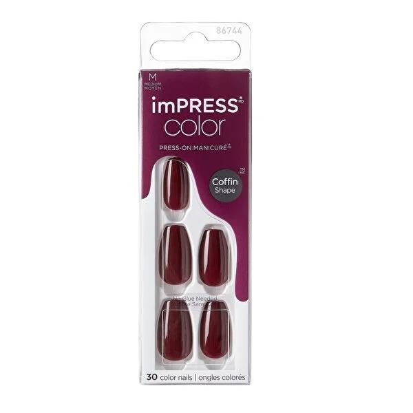 Impress Color Press-On Nails - Easy DIY Nail Care, Salon-Quality Nails at Home, Winery in NYC Design