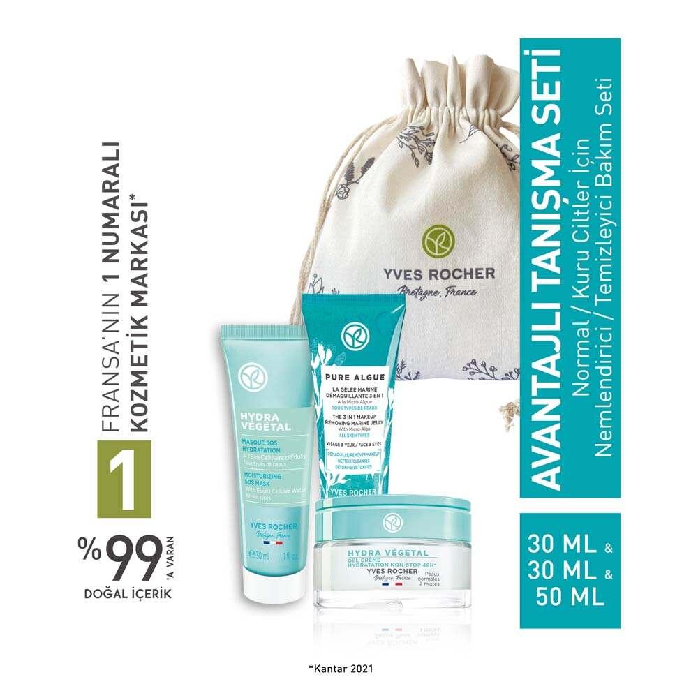 Hydrating Skincare Set for Normal to Dry Skin - Cleansing Gel, Gel Cream and Mask with Passiflora Edulis Extract