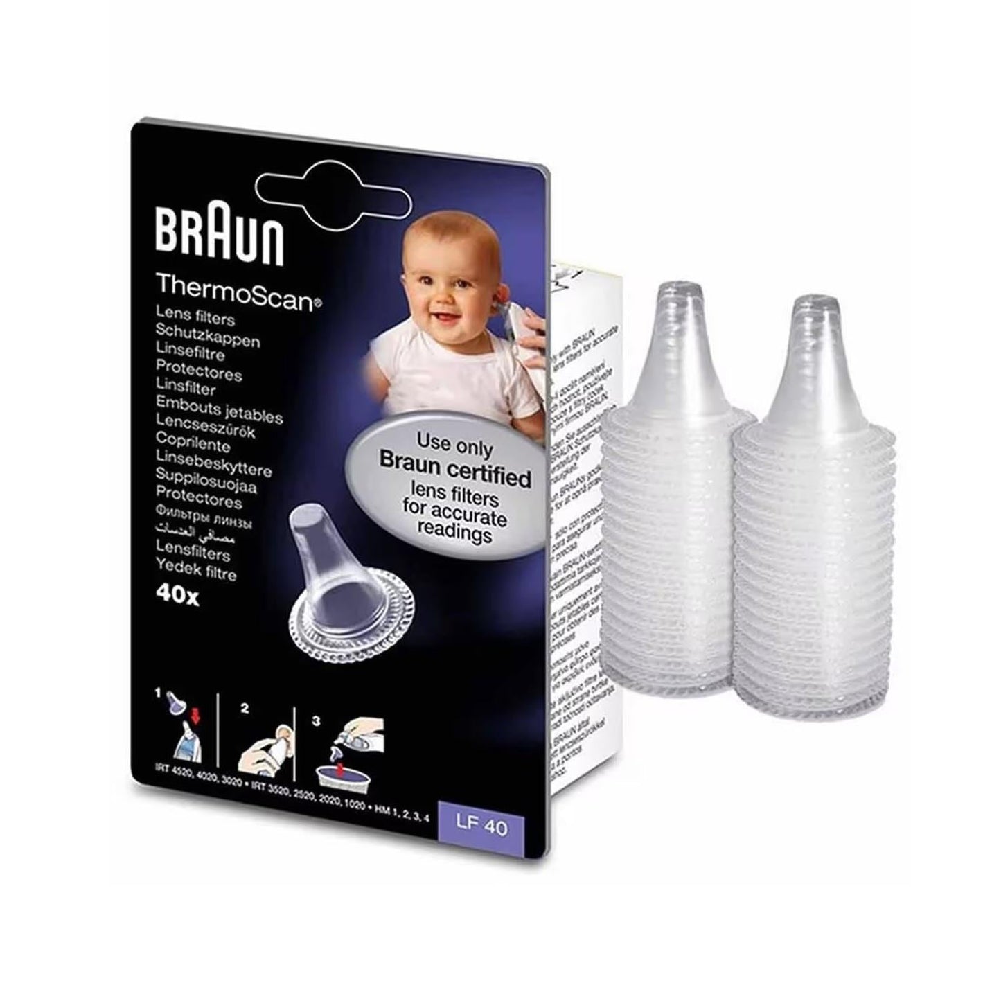 Braun LF40 Replacement Thermometer Lens Filters 40 Count