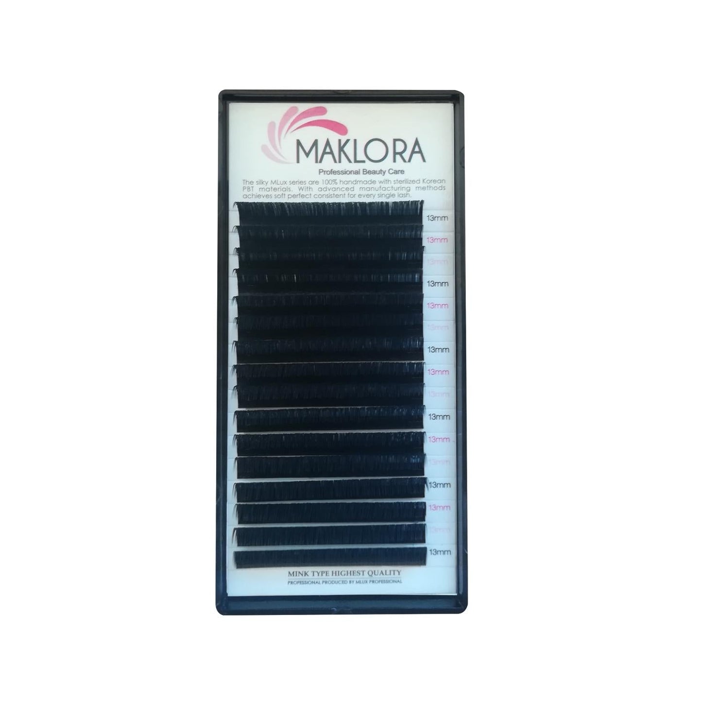 Maklora False Eyelashes - C Curl, 0.10 Thickness, 13mm Length - Enhance Your Beauty with Silk Eyelashes