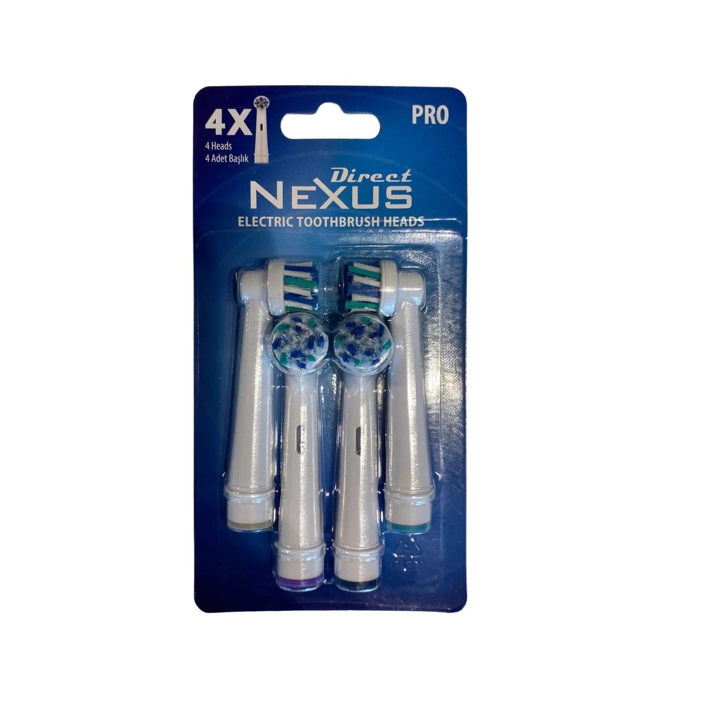 Direct Nexus Electric Toothbrush Replacement Heads (4-Pack) - Compatible Oral Hygiene Accessories