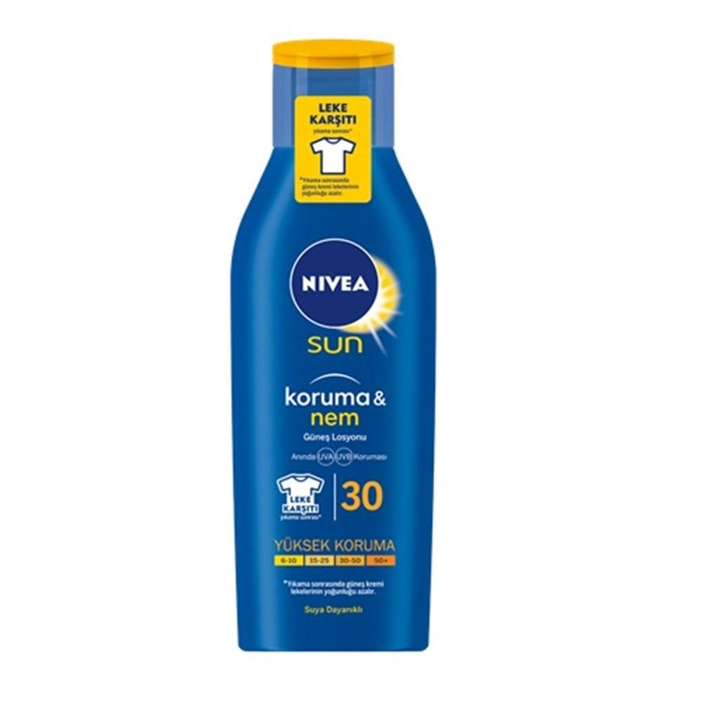 Nivea Sun Protection SPF 30 Sunscreen Lotion - Moisturizing, Water-Resistant, UVA/UVB Protection for Sensitive Skin